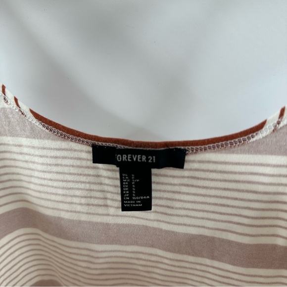 Forever 21 Burnt Orange & White Striped Cropped Tank – Size Small - Picture 3 of 4